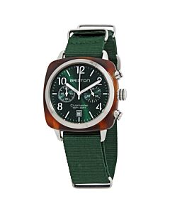 Men's Clubmaster Classic Chronograph Nylon (NATO) Sunray British Green Dial Watch