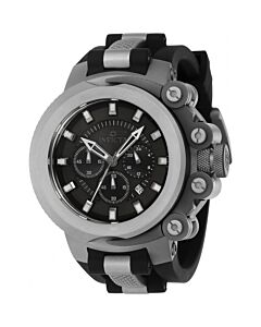 Men's Coalition Forces Chronograph Silicone and Stainless Steel Black Dial Watch