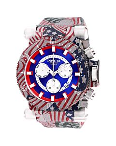 Men's Coalition Forces Chronograph Stainless Steel Red and Silver and Blue Dial Watch
