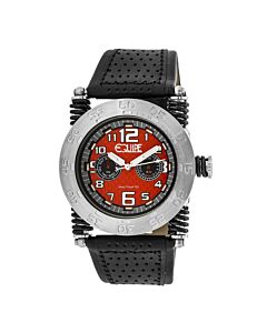 Men's Coil Leather Red Dial