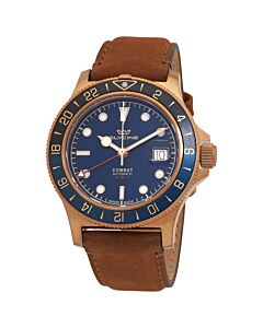 Men's Combat Sub Sport 42 Bronze Leather Blue Dial Watch