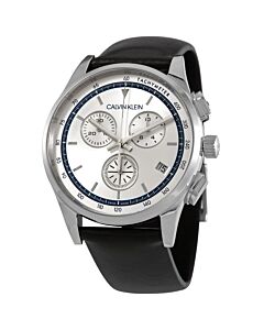 Mens-Completion-Chronograph-Leather-Silver-Dial-Watch