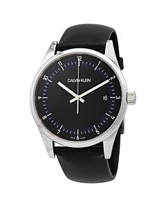 Mens-Completion-Leather-Black-Dial-Watch