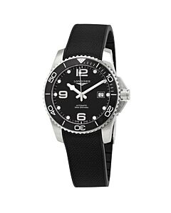 Men's Hydroconquest Rubber Black Dial Watch