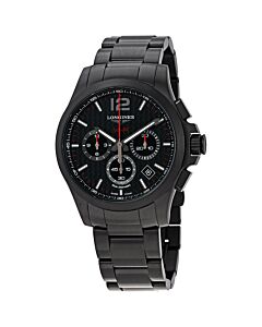 Men's Conquest V.H.P. Chronograph Stainless Steel Black Carbon Dial Watch