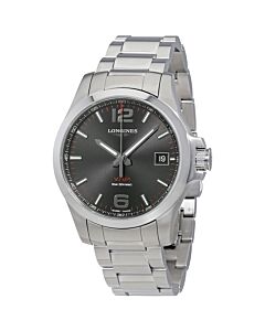 Men's Conquest V.H.P. Stainless Steel Black Dial