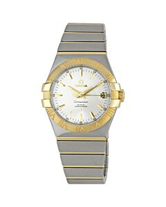 Men's Constellation Chronometer 35 mm Stainless Steel with 18kt Yellow Gold bars Silver Dial