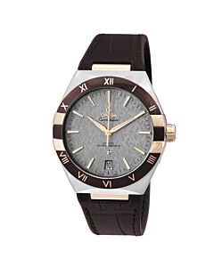 Men's Constellation Leather Grey Dial Watch