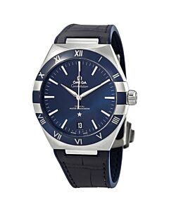 Men's Constellation Leather (Rubber Backed) Blue Dial Watch