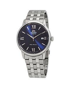 Men's Contemporary Stainless Steel Blue Dial Watch