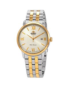 Men's Contemporary Stainless Steel Champagne Dial Watch
