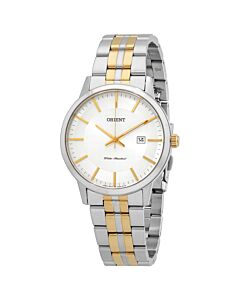 Men's Contemporary Stainless Steel Silver Dial Watch