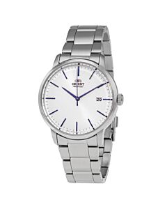 Men's Contemporary Stainless Steel White Dial Watch