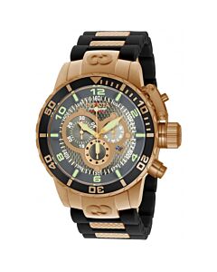 Men's Corduba Chronograph Black Polyurethane with Rose Gold Ion-plated Rose and Gray Dial Watch