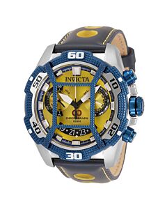 Men's Corduba Chronograph Leather Blue and Yellow Dial Watch