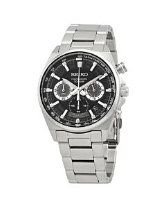 Mens-Core-Chronograph-Stainless-Steel-Black-Dial-Watch