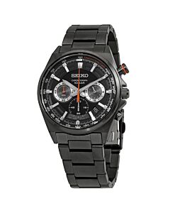 Mens-Core-Chronograph-Stainless-Steel-Black-Dial-Watch