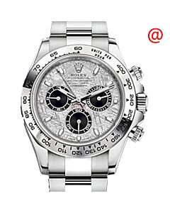 Men's Cosmograph Daytona Chronograph 18KT White Gold Oyster Meteorite and Black Dial Watch