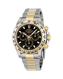 Men's Cosmograph Daytona Chronograph Stainless Steel and 18kt Yellow Gold Rolex Oyster Black Dial