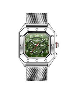 Men's Courtly Stainless Steel Green Dial Watch