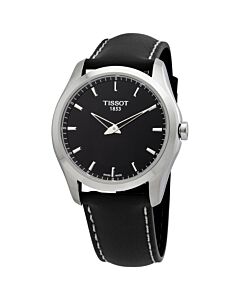 Men's Couturier Leather Black Dial Watch
