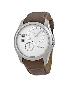 Men's Couturier Automatic Brown Genuine Leather White Dial SS