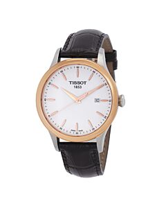 Men's Couturier Leather White Dial Watch