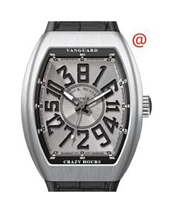 Men's Crazy Hours Alligator Silver-tone Dial Watch