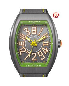 Men's Crazy Hours Leather Grey Dial Watch