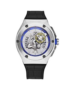 Men's Crazy Wheel Leather Silver Dial Watch
