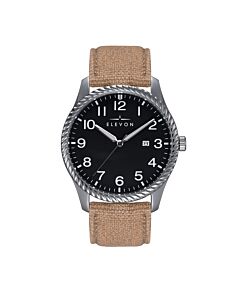 Men's Crosswind Leather Black Dial Watch