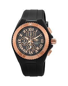 Men's Cruise Chronograph Silicone Black Dial Watch