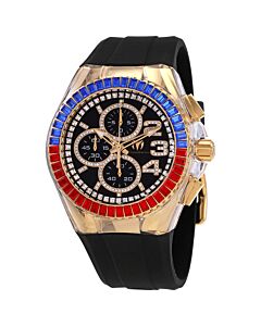 Men's Cruise Chronograph Silicone Black Dial Watch