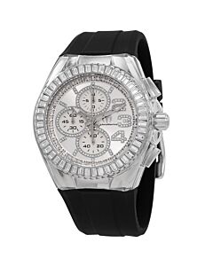 Men's Cruise Chronograph Silicone Silver (Crystal-set) Dial Watch