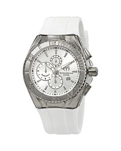Men's Cruise Star Chronograph Silicone Silver-tone Dial Watch