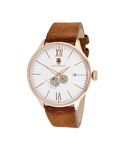 Men's Cs11780 Genuine Leather White Dial Watch