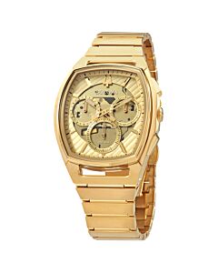 Mens-CURV-Chronograph-Stainless-Steel-Gold-tone-Dial-Watch