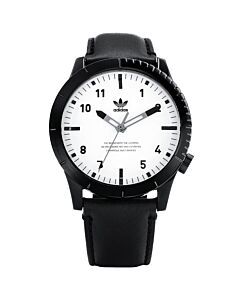 Men's Cypher LX1 Leather White Dial Watch
