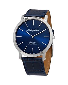 Men's Cyrus Leather Blue Dial Watch