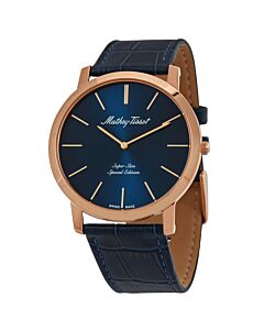 Men's Cyrus Super Slim Special Edition Leather Blue Dial Watch