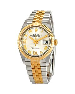 Men's Datejust Stainless Steel and 18kt Yellow Gold Rolex Jubilee Silver Dial Watch