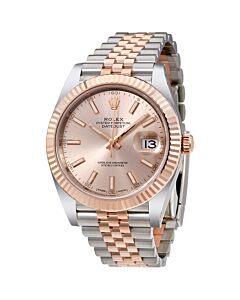 Men's Datejust 41 Stainless Steel and 18kt Everose Gold Rolex Jubile Sundust Dial