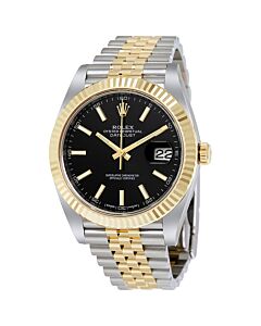 Men's Datejust 41 Stainless Steel and 18kt Yellow Gold Rolex Jubilee Black Dial