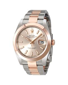 Men's Datejust 41 Stainless Steel and 18kt Everose Gold Rolex Oyster Sundust Dial