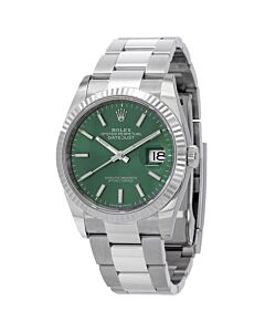 Men's Datejust Oystersteel and White Gold Oyster Mint Green Dial Watch