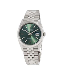 Men's Datejust Oystersteel and White Gold Rolex Jubilee Mint Green Dial Watch