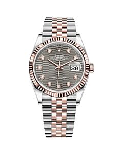 Men's Datejust Stainless Steel and 18kt Everose Gold Jubilee Slate Fluted-Motif Dial Watch