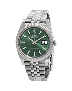 Men's Datejust Stainless Steel and White Gold Jubilee Mint Green Dial Watch