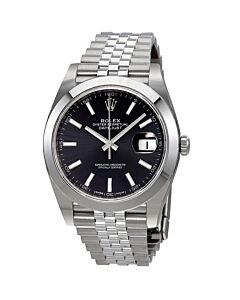 Men's Datejust Stainless Steel Rolex Jubilee Black Dial Watch