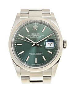 Men's Datejust Stainless Steel Rolex Oyster Mint Green Dial Watch
